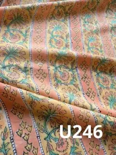 U246 インド綿 ハンドブロックプリント お好きな数量でカット販売