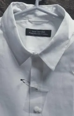ナノユニバースMENS【新品❗️予備ボタン付】ホワイト長袖シャツXL