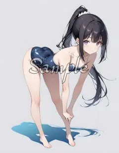 水着 アニメ コスプレ AI美女 L版 デジタルアート イラスト LY598