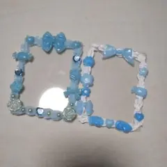 水色ホイップデコ　2点