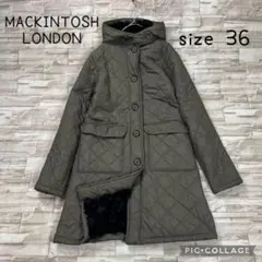 【美品】マッキントッシュ★ボアキルティングコート　カーキ　ロングコート　36