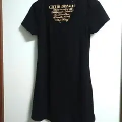 CUTIE BEAUTY 黒 Vネック 半袖 ミニワンピース