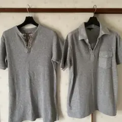 ユニクロ　メンズ　Mサイズ　ポロシャツ　ワッフルTシャツ