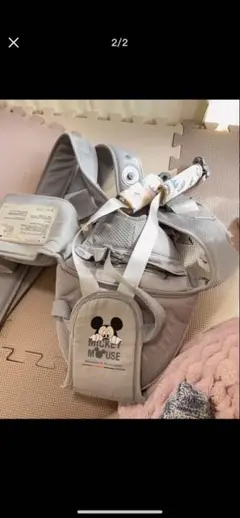 ミッキーマウス 抱っこ紐・おんぶ紐 グレー
