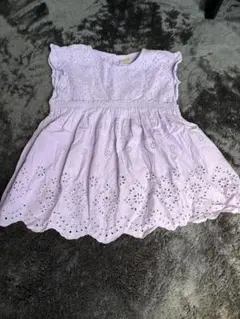 petit main 薄紫 刺繍 フリル袖 120cm［送料込み］