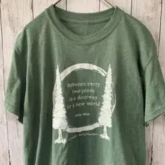 アメリカ古着ジョン・ミューア Tシャツ 緑色