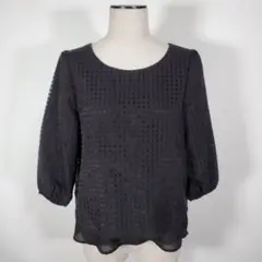 ON LOVE OFF レディース ブラウス 黒 チェック オフィス 普段使いM