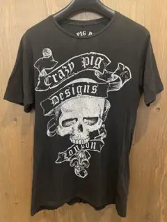 Crazy Pig Designs スカル Tシャツ ブラック