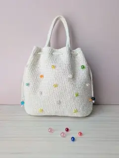 アメ玉みたいなビーズが可愛い♥巾着バック