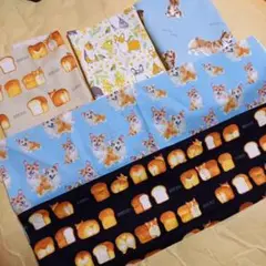 コーギー柄生地　カット生地