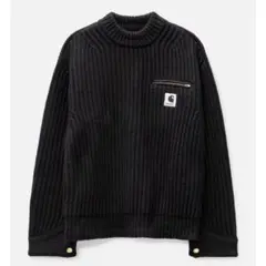 sacai Carhartt ブラック ニットカーディガン サカイ 2023年秋冬コレクション | Hypebeast.JP