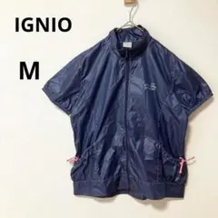 IGNIO イグニオ M フルジップ 半袖ジャージ トップス リボン ネイビー