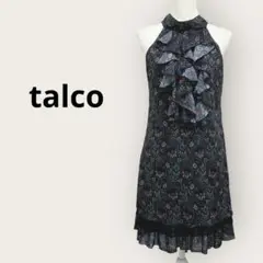talco 総柄ホルターネックフリルワンピース　ストレッチ　イタリア製