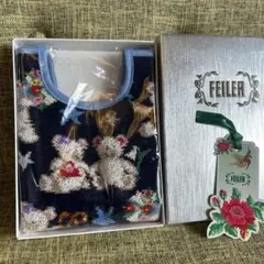 【未使用品】FEILER フェイラー☆くまちゃんスタイ ネイビー 箱付き