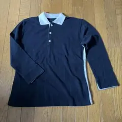 45r 長袖 ポロシャツ カットソー ネイビー