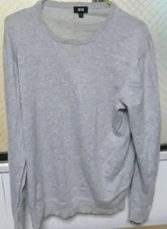 【赤字】UNIQLO ライトグレー クルーネックセーター XLサイズ