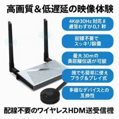 フルHD HDMI 無線送受信器 4K@30Hz対応・超低遅延・多機種対応