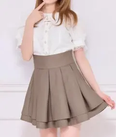 apres jour ハイウエストフレアスカパン モカ フリーサイズ
