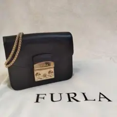 極美品 メトロポリス チェーンショルダーバッグ ブラック ミニバッグ