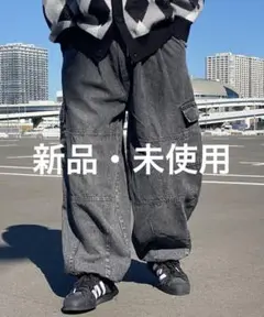 新品タグ付き kutir イージー カーゴパンツ デニム グレー クティール