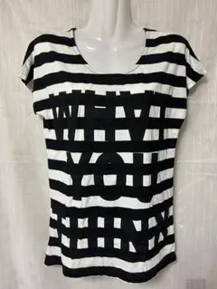 [新品]ストライプ柄 半袖Tシャツ WHAT YOU THINK