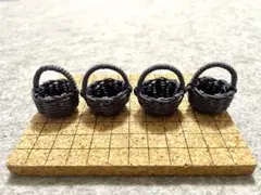 ミニチュアバスケット カゴ すすいろ4個セット クラフトバンド エコクラフト