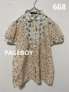 668 PAGEBOY 花柄ピンタックブラウス