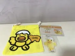たべっ子どうぶつLAND　社員証 ミニ巾着 実写チャーム ひよこ