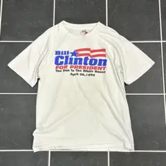 90s vintage 【anvii クリントン大統領 USA製 ホワイト】