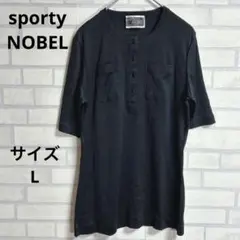 【sporty NOBEL】半袖Tシャツ　カットソー 黒/ブラック　サイズL