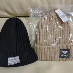 ROXYニット帽 タグ付き 2点セット