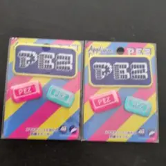 ○新品未使用○ペッツ　PEZ　アップリケ刺繍ステッカー2個