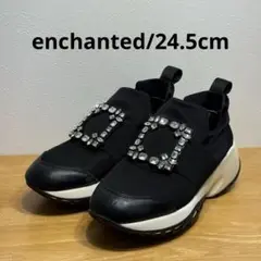 enchanted ビジュー 厚底 スニーカー ブラック 24.5cm