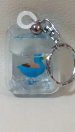 カルガモ　　青い鳥　オイル キーホルダー 9-931