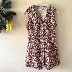 美品⭐️アメリカ製ジョナサン・マーチン　花柄ノースリーブシャツ⭐️