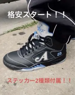 超限定即完AWAKE NY Air Jordan 5 BLACKブラック/ブルー
