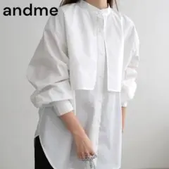 andme アンドミー　ケープ付き長袖シャツ　シャツ