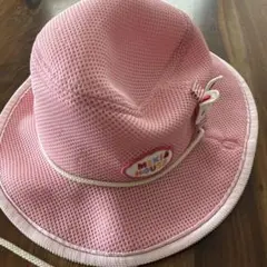 ミキハウス ピンク メッシュ ベビー帽子　50cm