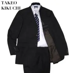 【美品】TAKEO KIKUCHI スーツ上下 セットアップ ブラックスーツ