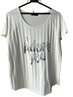 Adore you プリント ホワイト Tシャツ レディース Fサイズ