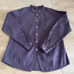 ヤッコマリカルド　茶系　ピンタックシャツ　M
