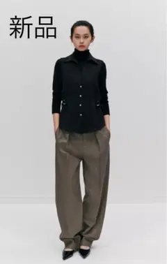 新品タグ付11000円！ZARA ザラ＊ダーツウールブレンドパンツ　M