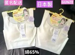 最安値‼️GUNZEブラ ハーフトップ ジュニアブラ スポーツブラ ホワイト 2枚