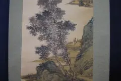 素邦/青緑清佳訪友図/掛軸☆宝船☆O-159