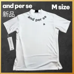 新品 アンパスィand per se モックネック シャツ ゴルフウェア 白 M