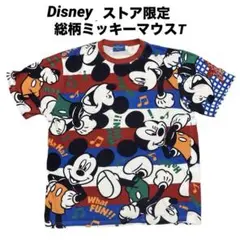 ●ディズニー disney 総柄ミッキーマウスプリントヴィンテージTシャツ