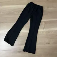 120〜130黒 フレアパンツ ゴムウエスト