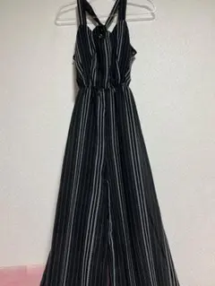 FASHION UNIONのブラックストライプジャンプスーツ/オーバーオール。