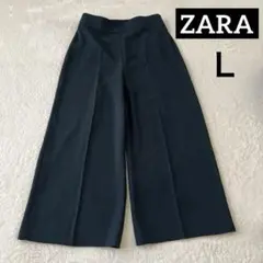 ZARA WOMAN ワイドパンツ Ｌ 濃いモスグリーン