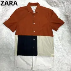 ZARA ザラ 半袖シャツ ブロックカラー Mサイズ メンズ